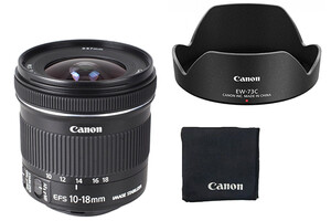 Obiektyw Canon 10-18 mm f/4.5-5.6 EF-S IS STM + osłona EW-73C + ściereczka