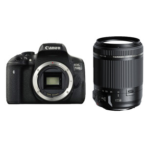 Lustrzanka Canon EOS 750D + ob. Tamron 18-200 VC (stabilizacja)