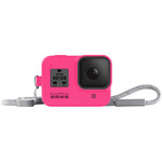 Silikonowa obudowa GoPro Hero8 Sleeve + Lanyard - różowy AJSST-007