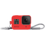 Silikonowa obudowa GoPro Hero8 Sleeve + Lanyard - czerwony AJSST-008