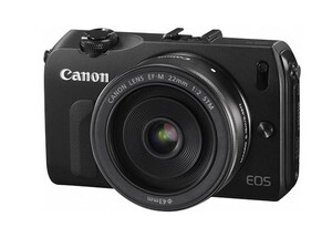 Aparat cyfrowy Canon EOS M czarny + ob. 22 mm STM + adapter EF-EOS M + lampa 90EX