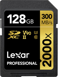 Karta pamięci Lexar 128GB 2000x SDXC UHS-II U3 V90 R300/W260 MB/s