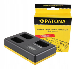 Potrójna ładowarka Patona do Canon LP-E6 z kablem USB typu C