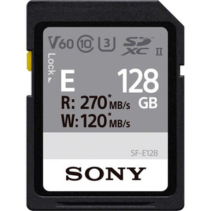 Karta pamięci Sony SDXC UHS-II 128 GB z serii E (U3) R: 270 MB/s W: 120 MB/s