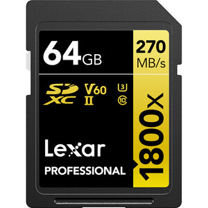 Karta Lexar Professional 1800x 64GB SDXC UHS-II W 270MB/s R 180MB/s