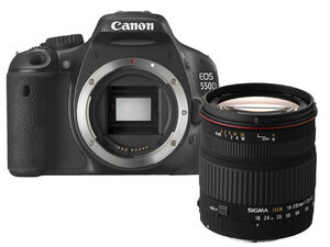 Lustrzanka Canon Eos 550D + Sigma 18-200 mm f/3.5-f/6.3 DC