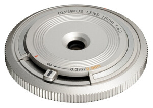 Obiektyw Olympus 15 mm F/8.0 zaślepka bagnetu srebrny