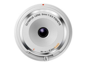 Obiektyw Olympus 9mm F/8.0 fisheye zaślepka bagnetu biała