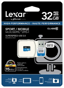 Karta pamięci Lexar 32GB MicroSDXC UHS-I 633x 95MB/s + czytnik USB 3.0 do Gopro itp.