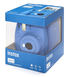 Aparat Fuji Instax Mini 9 niebieski Cobalt Blue + wkład na 10 zdjęć + pokrowiec na aparat