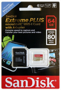 Karta pamięci Sandisk EXTREME PLUS microSDHC 16GB UHS-I 80MB/S 533x 
