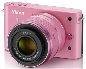 Aparat cyfrowy Nikon 1 J1 różowy + ob. 10-30