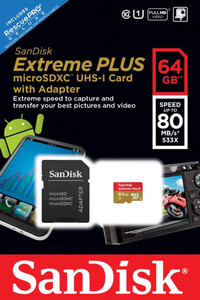 Karta pamieci SanDisk 64GB microSDXC Extreme Plus Class10 80MB/s UHS-I (SDSDQX-064G-U46A)