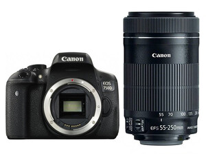 Lustrzanka Canon EOS 750D + ob. 55-250 4-5.6 IS STM 