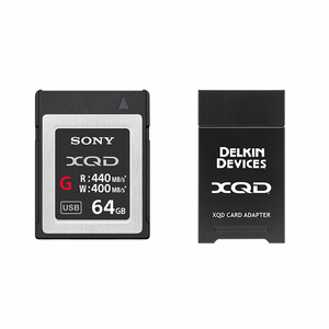 Karta pamięci Sony XQD G 64GB 440 mb/s / 400mb/s QDG64E-R + Czytnik kart XQD DELKIN 10 Gbps USB 3.1