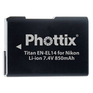Akumulator Phottix TITAN EN-EL14 D3100 D3200 D3300D D3400 D3500 D5100 D5200 D5300 D5500