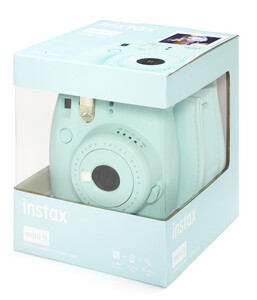 Aparat Fuji Instax Mini 9 błękitny Ice Blue + wkład na 10 zdjęć + pokrowiec na aparat